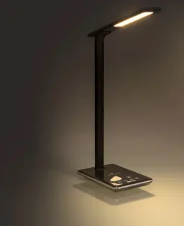 Stolové lampy Retlux RTL 198 Stolná LED lampa s Qi dobíjaním čierna, 5 W, 250 lm