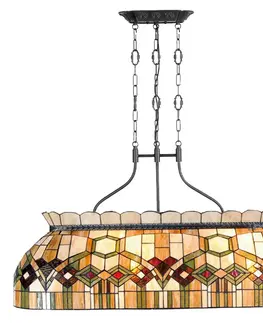Závesné svietidlá Clayre&Eef 115 cm dlhá závesná lampa Saavik – štýl Tiffany