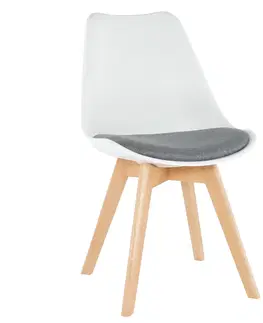 Stoličky Stolička, biela/sivá, DAMARA