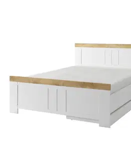 Dvojlôžkové postele Postel Nicea 31 biely/dub wotan