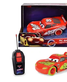 Hračky - RC modely DICKIE - RC Cars Blesk McQueen single drive glow racers 1:32