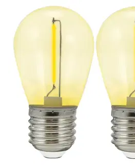 LED osvetlenie  SADA 2x LED Žiarovka PARTY E27/0,3W/36V žltá 