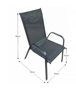 Záhradné stoličky a kreslá KONDELA Aldera záhradná stolička tmavosivá / čierna