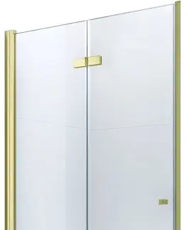 Sprchovacie kúty MEXEN - Lima skladacie sprchové dvere 70 cm, číre sklo, zlatý sa stenovým profilom 856-070-000-50-00