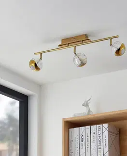 Bodové svetlá Lucande Lucande Kilio stropné LED svietidlo, 3-pl., zlatá
