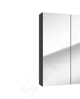 Kúpeľňový nábytok Kielle - Vega Zrkadlová skrinka, 60x73x15 cm, matná čierna 50118604