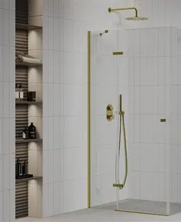 Sprchovacie kúty MEXEN/S - ROMA sprchovací kút 80x100, transparent, zlatá 854-080-100-50-00