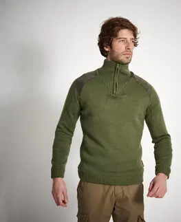 mikiny Poľovnícky vlnený sveter 900 vetruvzdorný