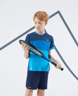 bedminton Chlapčenské tenisové tričko TTS Dry modré