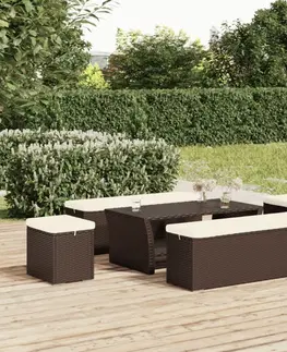 Záhradné lavice Záhradná lavica s poduškou Dekorhome Čierna