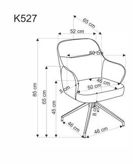 Stoličky Otočné jedálenské kreslo K527 Halmar Sivá