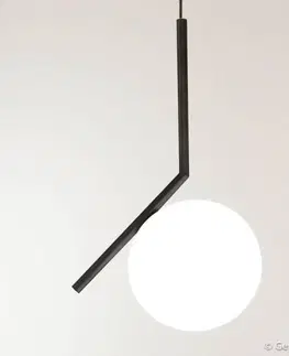 Závesné svietidlá FLOS FLOS IC S1 Designer závesná lampa, čierna Ø 20cm