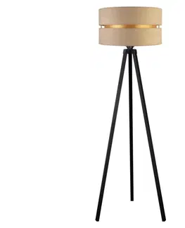Lampy   - Stojacia lampa DUO 1xE27/60W/230V béžová/wenge 