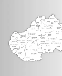 Obrazy na korku Obraz na korku čiernobiela mapa Slovenskej republiky