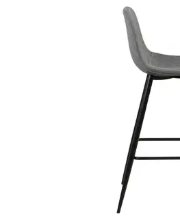 Barové stoličky Dkton Dizajnová barová stolička Nayeli, svetlo šedá a čierna