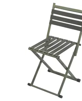 Záhradné stoličky a kreslá  Skladacia kempingová stolička s operadlom zelená 