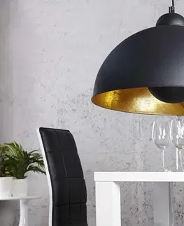 Svietidlá LuxD 16766 Lampa Atelier čierno-zlatá závesné svietidlo