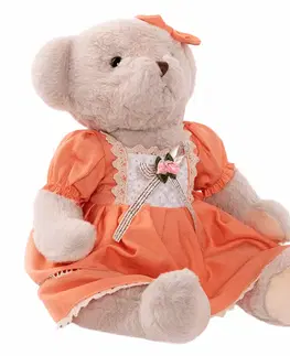 Plyšové hračky Plyšový medvedík, smotanová/oranžová, 45cm, MADEN GIRL TYP1