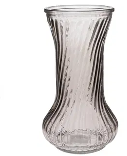 Vázy sklenené Sklenená váza Vivian, hnedá, 10 x 21 cm