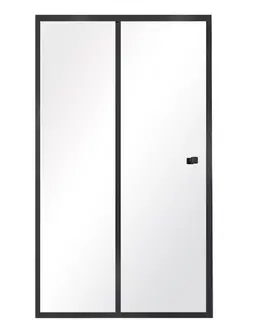 Sprchovacie kúty HOPA - Sprchové dvere DUO SLIDE BLACK - FARBA rámu - Čierna, Rozmer A - 120, Rozmer C - 195, Smer zatvárania - Univerzálne Ľavé / Pravé, Výplň - Číre bezpečnostné sklo - 6 mm BCDUOSL12BC