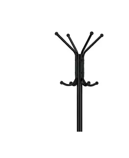 Nemý sluha Kovový věšák Viborg chróm, 182 cm, čierna