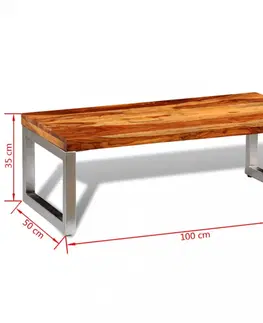 Konferenčné stolíky Konferenčný stolík masívne drevo/kov Dekorhome Mangovník / černá