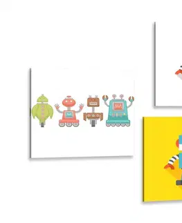 Zostavy obrazov Set obrazov pre detských milovníkov robotov