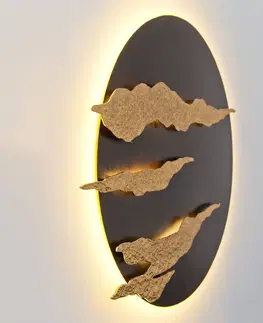 Nástenné svietidlá Holländer Firmamento – čierno-zlaté nástenné LED svietidlo