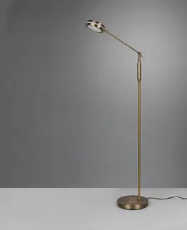 Stojacie lampy Trio Lighting LED lampa Franklin, snímačový stmievač, mosadz