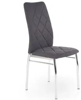 Čalúnené stoličky Stolička W136 tmavo sivá