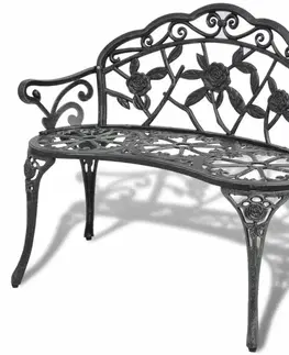 Záhradné lavice Záhradná lavica 100 cm liaty hliník Dekorhome Bronzová