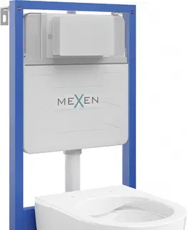 Kúpeľňa MEXEN/S - WC predstenová inštalačná sada Fenix Slim s misou WC Carmen, biela 6103388XX00