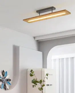 Stropné svietidlá Lindby Lindby Nesaja drevené stropné LED svietidlo