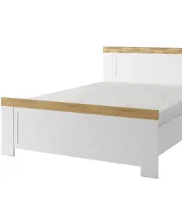 Dvojlôžkové postele Posteľ Monaco 31 biela/dub wotan