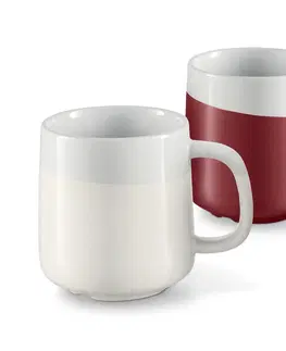 Coffee & Tea Sets Hrnček na kávu, 2-dielna súprava biela/vínová