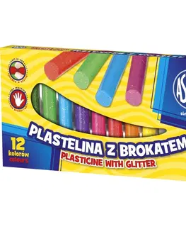 Hračky ASTRA - Plastelína s trblietkami 12 farieb, 303107001