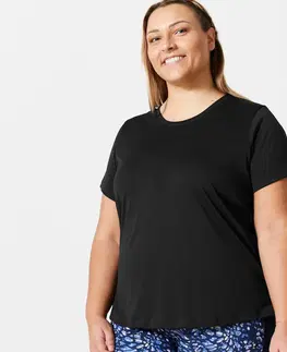 fitnes Dámske tričko na kardio fitness Plus Size čierne