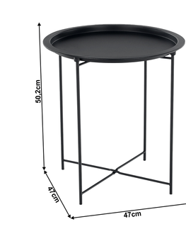 Konferenčné stolíky KONDELA Render príručný stolík s odnímateľnou táckou čierna