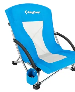 Záhradné stoličky a kreslá Kempingová skladacia stolička KING CAMP Deluxe s opierkami oceľ - modrá