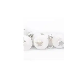 Vianočné dekorácie   1V226 - LED Vianočná reťaz gule 10xLED 1m teplá biela 
