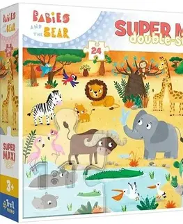 Hračky puzzle TREFL - Puzzle 24 SUPER MAXI -  Deti a Medveď