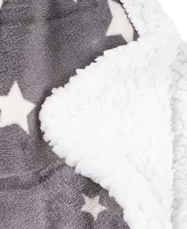 Prikrývky na spanie Deka baránok biela s hviezdami, 130 x 150 cm