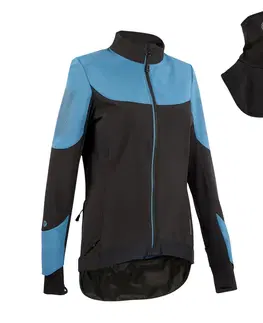 bundy a vesty Dámska zimná bunda na horskú cyklistiku tyrkysovo-čierna