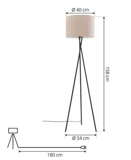Stojacie lampy Lindby Lindby Soula stojacia lampa látka Ø 40 cm