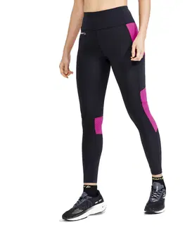 Dámske klasické nohavice Dámske legíny CRAFT ADV Essence 2 čierna s ružovou - XL