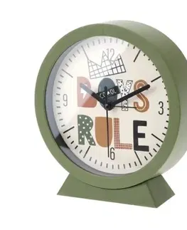 Hodiny Detské stolné hodiny, Boys Rule, zelená, pr. 15 cm