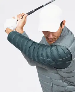 bundy a vesty Pánska golfová prešívaná bunda CW900 Heatflex hnedá