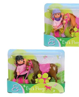 Hračky bábiky SIMBA - Bábika Evička S Poníkom, 3 Druhy
