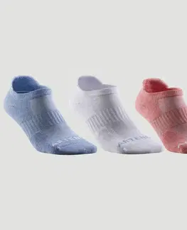 bedminton Športové ponožky RS 500 nízke ružové, modré, biele 3 páry
