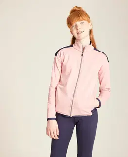 nohavice Dievčenská súprava S500 na cvičenie námornícko modrá-ružová